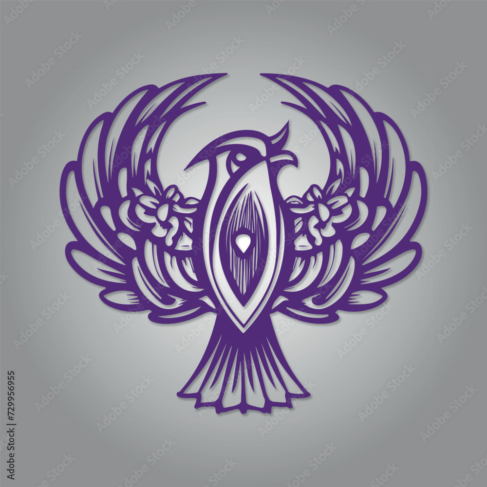 Vector duel bird logo design template