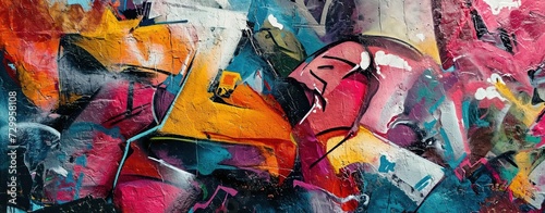 graffiti wall abstract background, Generative Ai not real photo, idea for artistic pop art background backdrop   © QuietWord