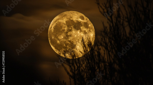 full moon silhouetting