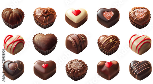 Illustration of realistic Valentine's Day chocolate dessert Generative AI	 photo