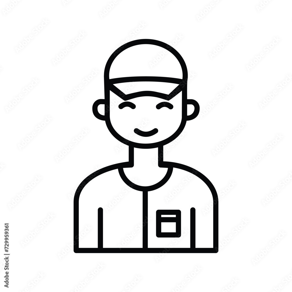 delivery man icon with white background vector stock illustration delivery man icon with white background vector stock illustration