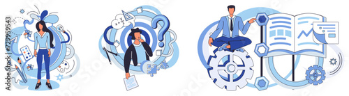 Process optimization vector illustration. Technology plays vital role in efficient optimization business processes Planning is essential for successful optimization operational methods