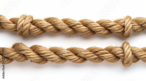 Two Pieces of Rope on a White Background