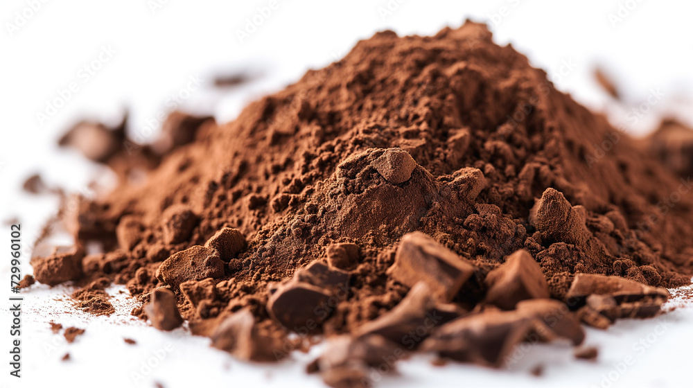 A Pile of Chocolate Powder on a White Surface A Pile of Chocolate Powder on a White Surface