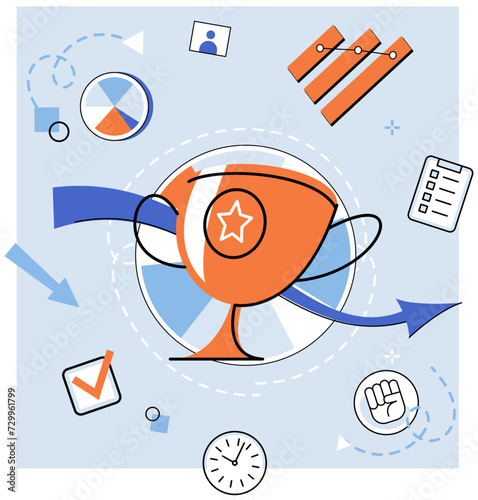 Motivation vector illustration. The objective is to overcome difficulties and turn them into stepping stones for success Support from colleagues and mentors can provide encouragement needed to stay