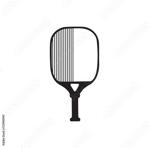 Pickleball paddle with ball flat vector icon for sports vector