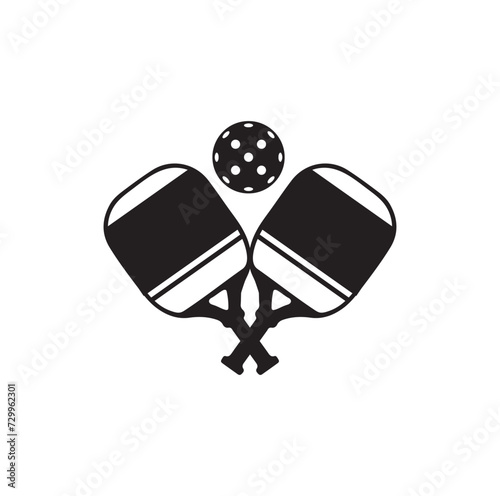 Pickleball paddle with ball flat vector icon for sports vector