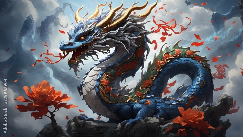 chinese dragon realistic,mytical creature,fearless