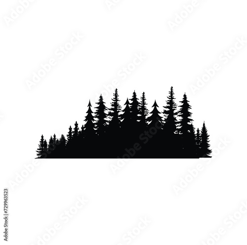 Pine tree silhouette vector illustration