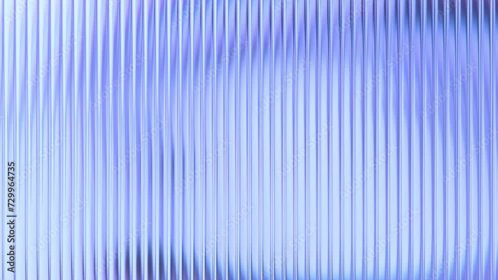 Abstract 3d render, background animation with reeded glass effect, 4k seamless looped video