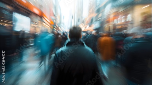 "Invisible Urban Blend: Person Fading into Crowded Cityscape in Ultra Realistic 8K - Street Art"
