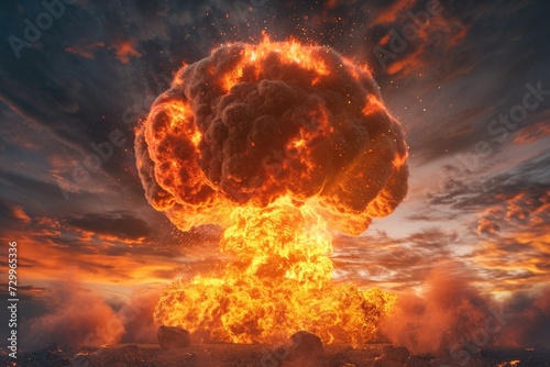 Majestic Nuclear Explosion at Sunset