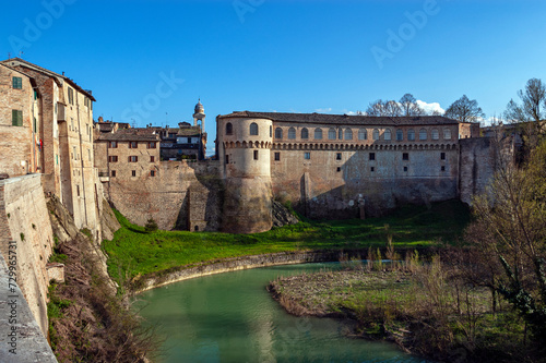 Urbania, Pesaro and Urbino district, Marche, Italy, Ducal Palace and Metauro river