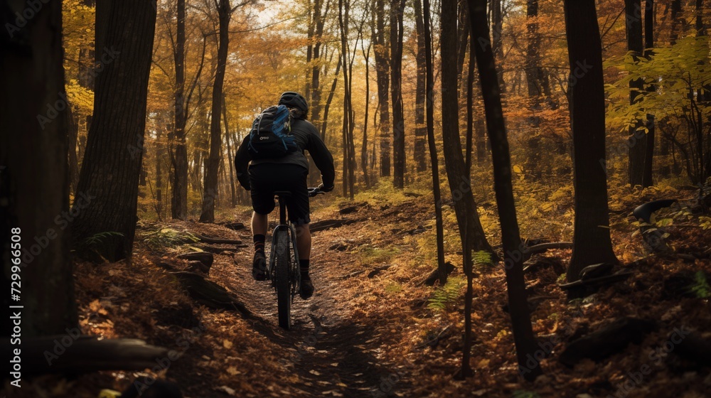 Obraz premium Exploring new trails during the crisp days of autumn