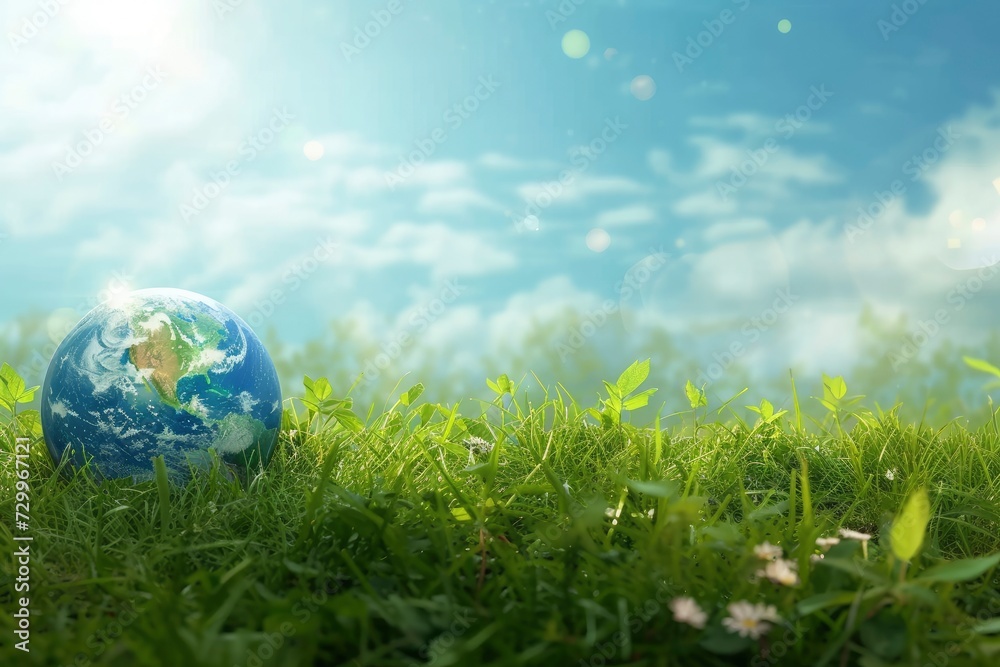 Earth day Poster design background, realistic, HD, copy space - generative ai Earth day Poster design background, realistic, HD, copy space - generative ai