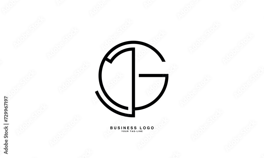 GJ, JG, G, J, Abstract Letters Logo Monogram GJ, JG, G, J, Abstract Letters Logo Monogram