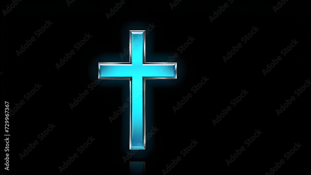 Fototapeta premium cross clipart on a black background. with black copy space. cross on a black background