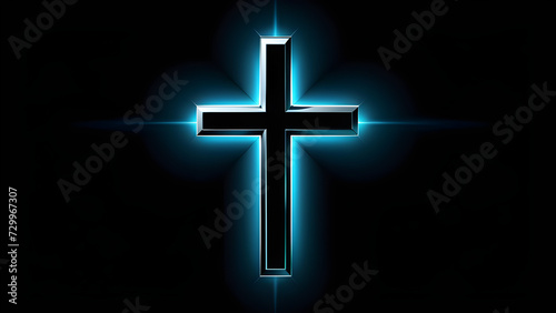 cross clipart on a black background. with black copy space. cross on a black background