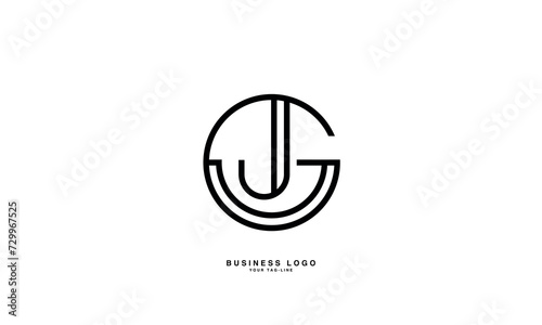 GJ  JG  G  J  Abstract Letters Logo Monogram