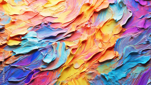 Colorful abstract painting with thick texture