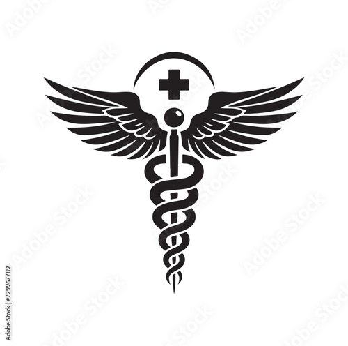 CADUCEUS SYMBOL VECTOR, MEDICAL AND HEALTH-RELATED ICON photo
