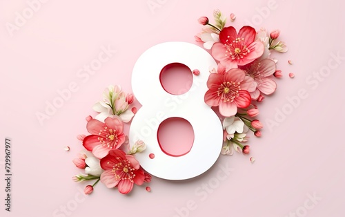 Eight of march template with glossy number eight march