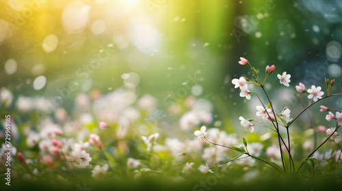 Glistening blossoms and verdant turf © Anas
