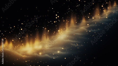 Light effect with lots of shiny shimmering particles isolated on transparent background. Vector star cloud with dust.
