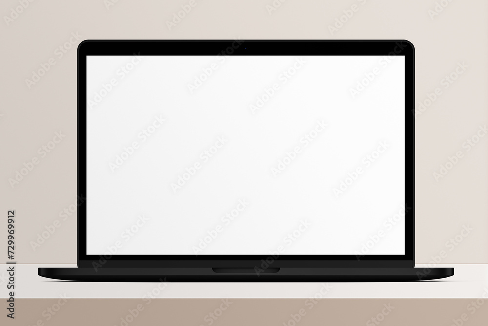 Notebook LCD monitor personal computer isolated template mono block. Blank laptop screen mockup frame display to showcase website design project. Notebook LCD monitor personal computer isolated template mono block. Blank laptop screen mockup frame display to showcase website design project.