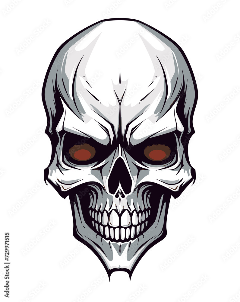 Skull in psychedelic vector pop art style. Skull in psychedelic vector pop art style.