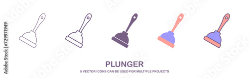Plunger icon, vector illustration. Flat design style. vector plunger icon illustration isolated on white, plunger icon. plunger icons graphic design vector symbols.