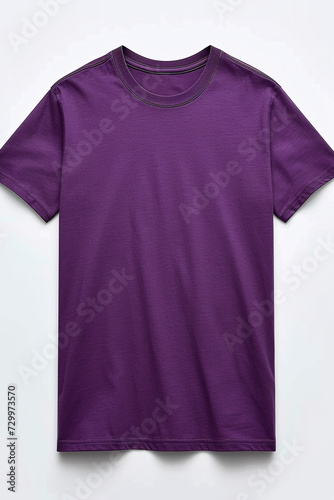 Fashion Precision, Purple T shirt Expertly Crafted Flat Lay Mockup for Logo Branding on Men's and Women's Tees