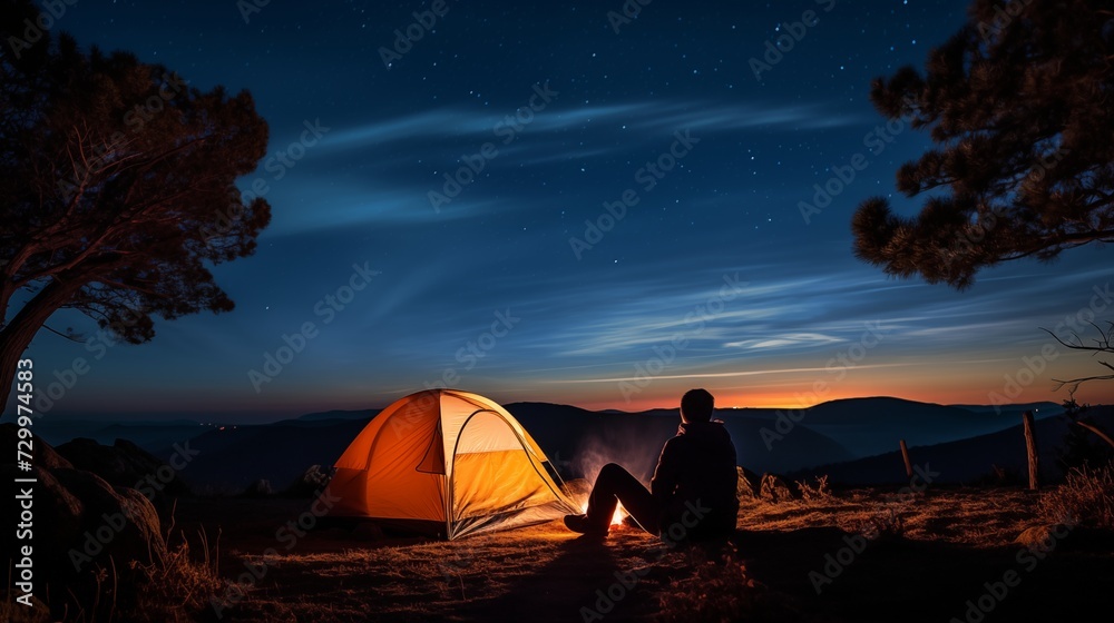 Stargazing from a Hilltop Campsite
