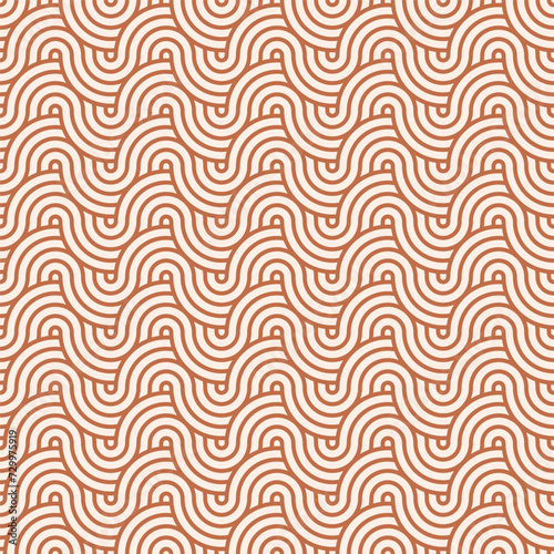 Brown seamless geometric japanese circles pattern