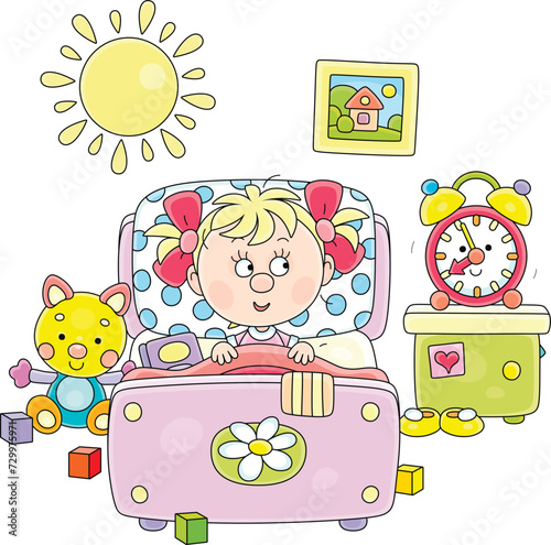 Cute little girl awaking up...