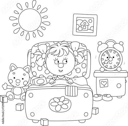 Cute little girl awaking up...