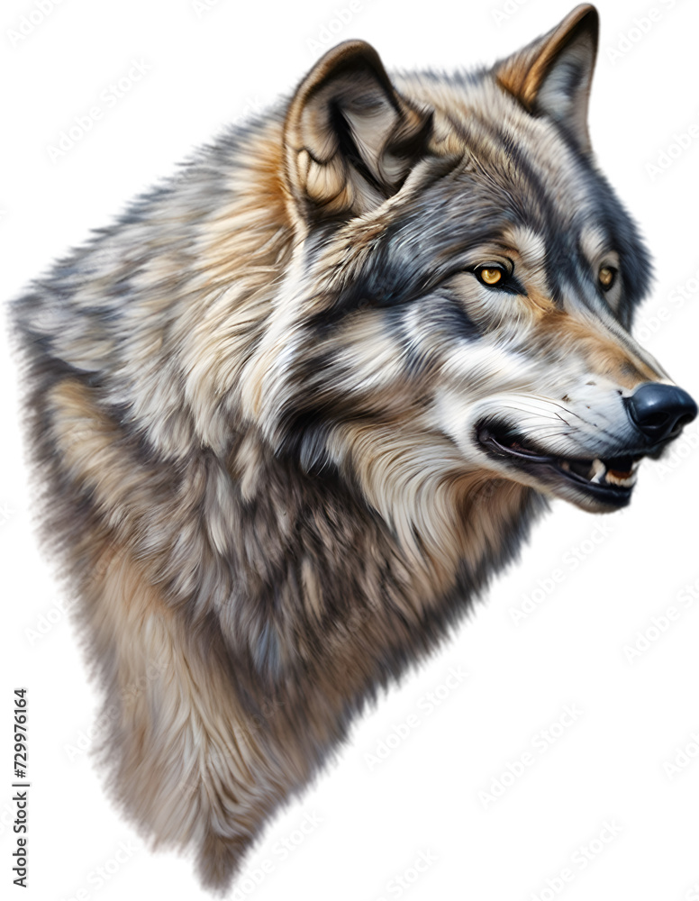 Gray Wolf, colored-pencil sketch of Gray Wolf.