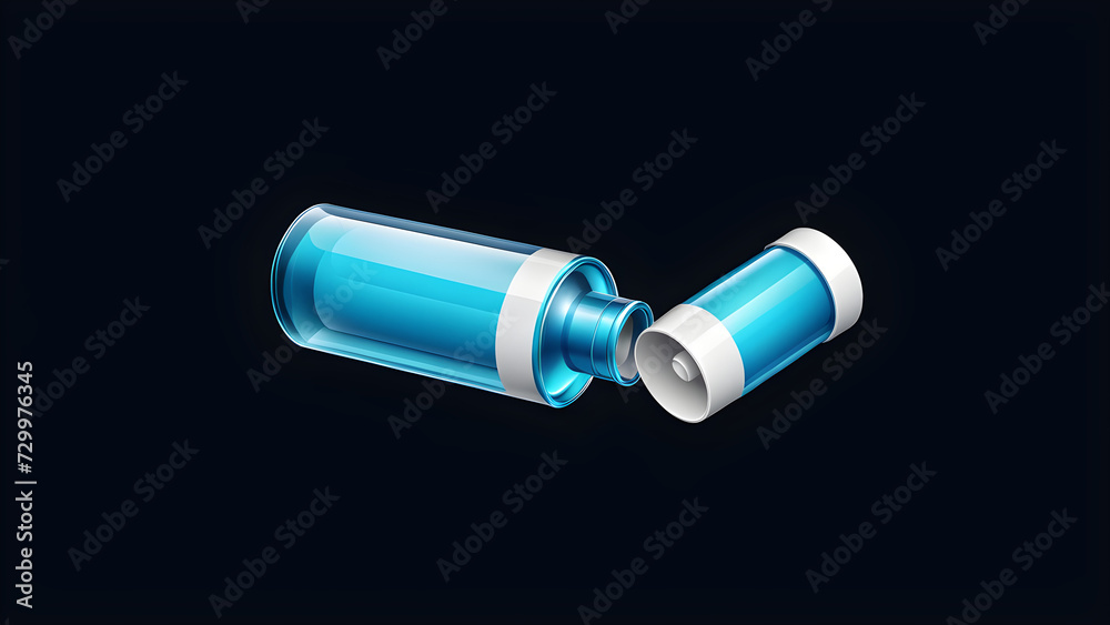 3d inhaler isolated on a black background. with black copy space
3d inhaler isolated on a black background. with black copy space