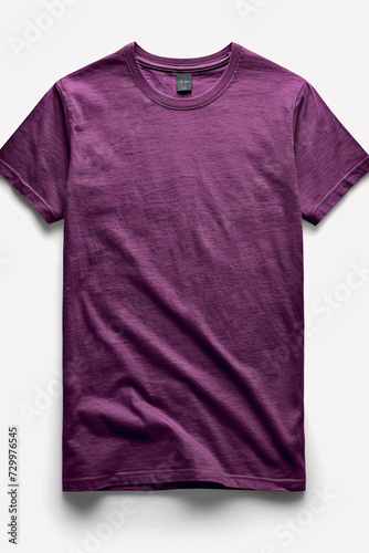 Fashion Precision, Purple T shirt Expertly Crafted Flat Lay Mockup for Logo Branding on Men's and Women's Tees