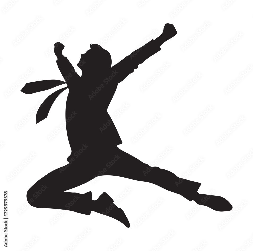 BUSINESS MAN JUMPING POSE VECTOR