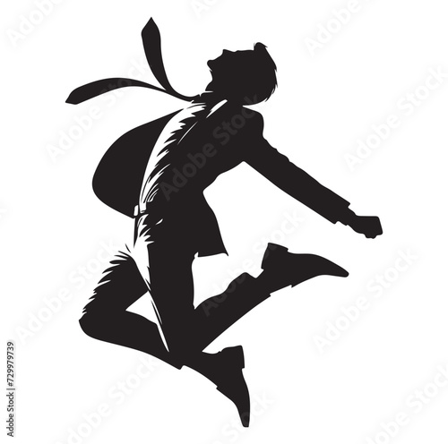 BUSINESS MAN JUMPING POSE VECTOR