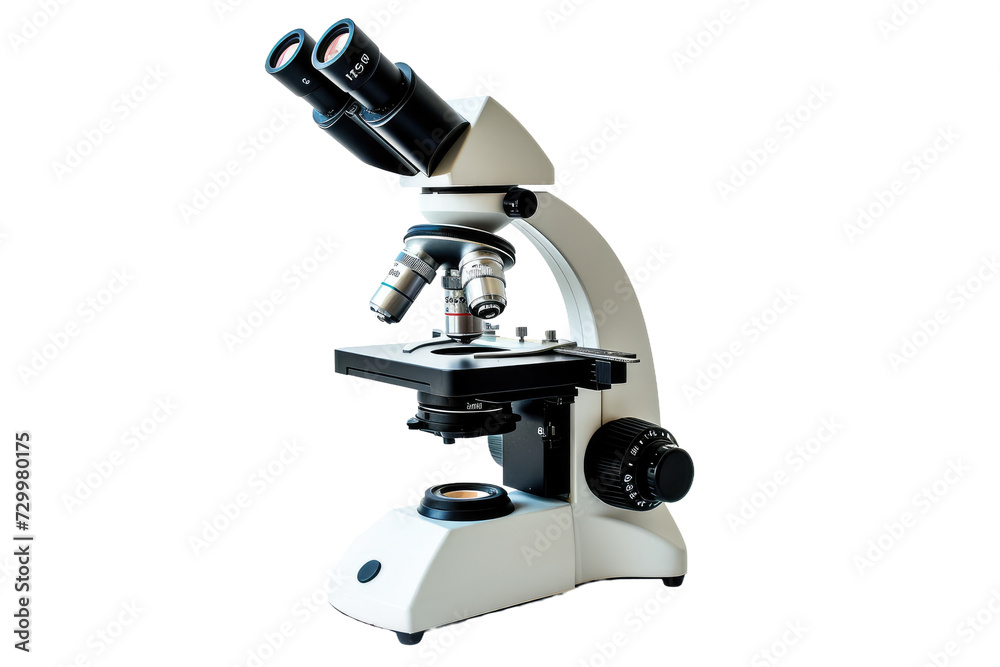 Microscope Isolated on Transparent Background
