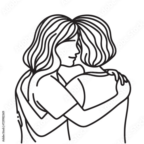 Two Women Hugging Female Friendship