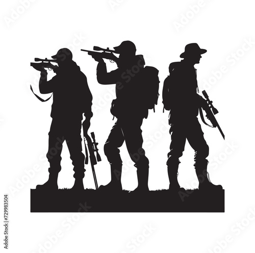 Hunting Man Silhouette vector silhouette