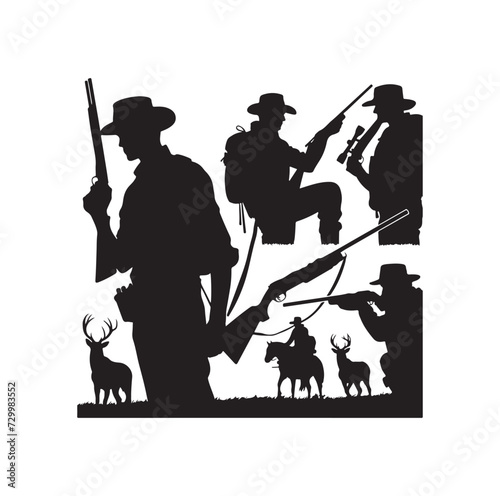 Hunting Man Silhouette vector silhouette