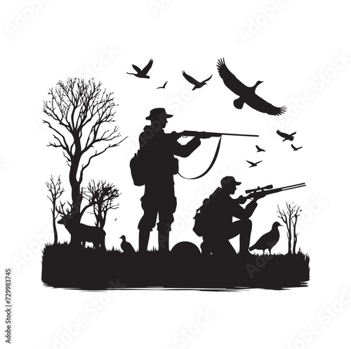 Hunting Man Silhouette vector silhouette