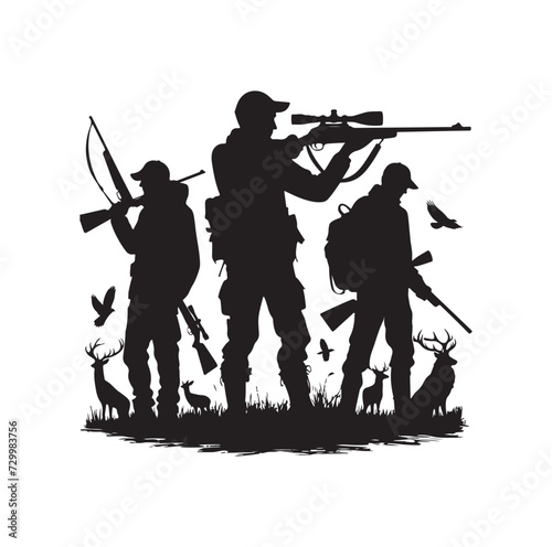 Hunting Man Silhouette vector silhouette