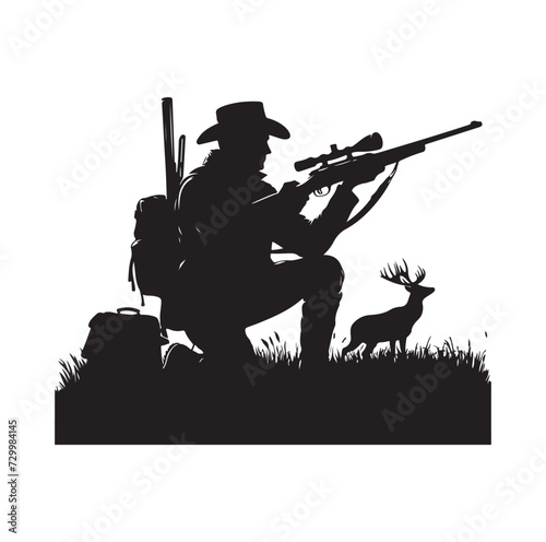 Hunting Man Silhouette vector silhouette