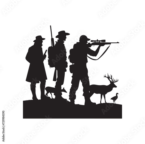 Hunting Man Silhouette vector silhouette