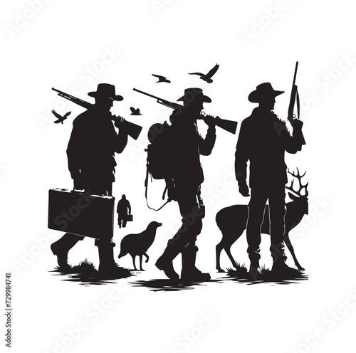 Hunting Man Silhouette vector silhouette